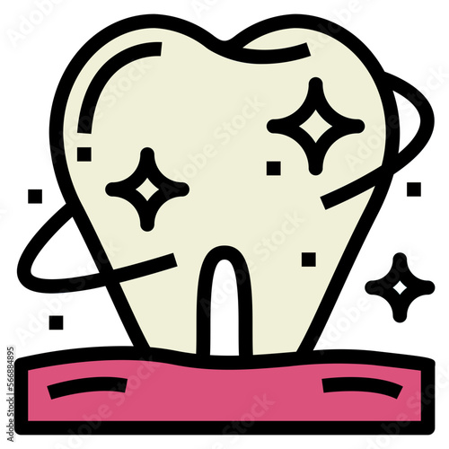 whitening filled outline icon style