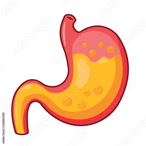 Stomach with Gas Icon for Human Anatomy Organ Symbol Vector Illustration