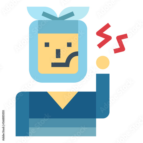 Toothache flat icon style