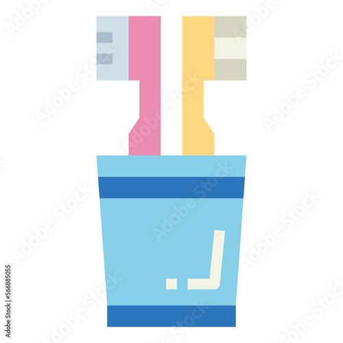 toothbrush flat icon style