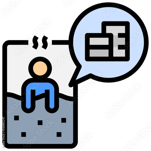 insomnia filled outline style icon