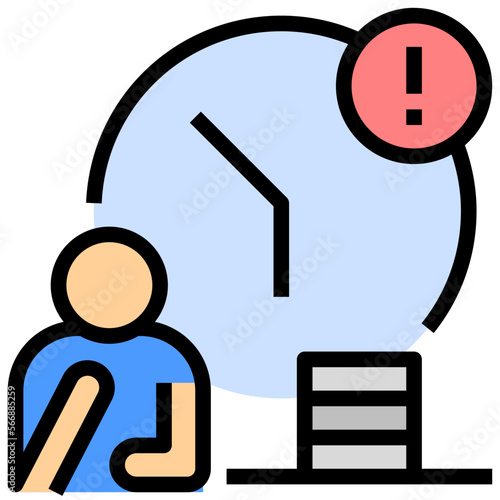 overtime filled outline style icon