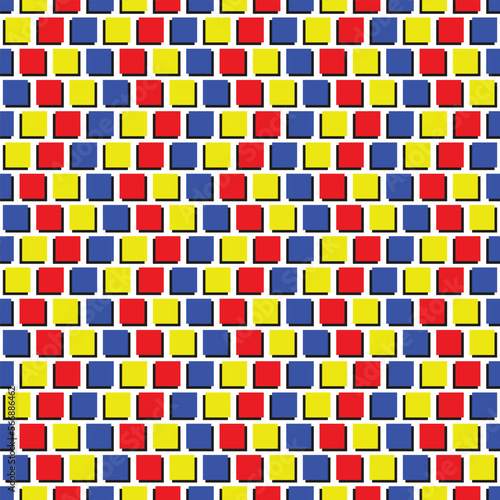 retro colorful square geometry in seamless pattern, paper, print, background