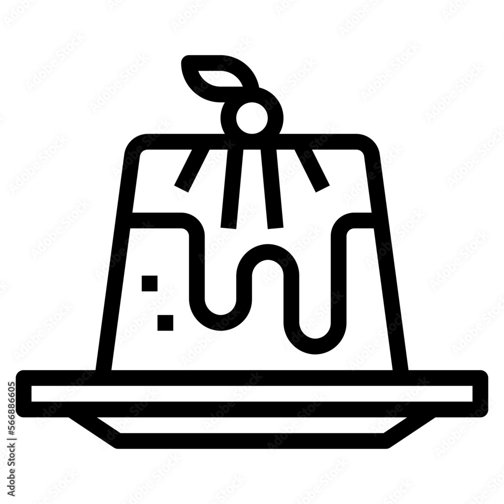 pudding line icon style pudding line icon style
