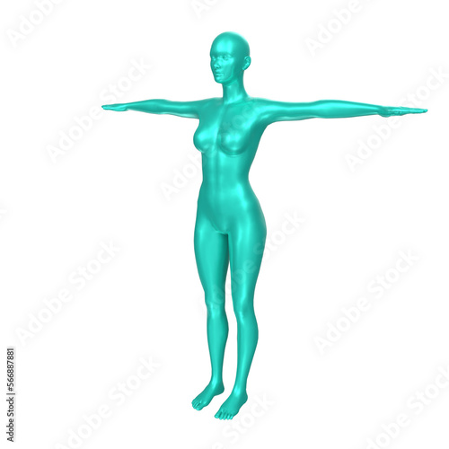 Female basemesh isolated on background photo