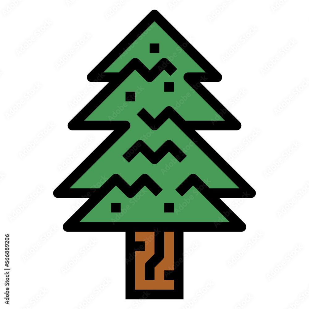 pine filled outline icon style pine filled outline icon style