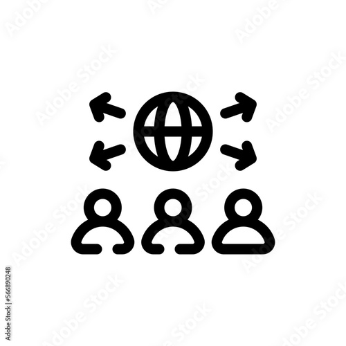 outsourcing line icon