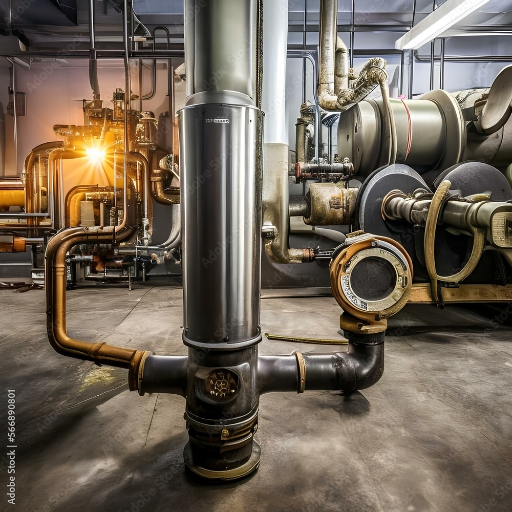Fototapeta premium A Industrial piping systems3, Generative AI