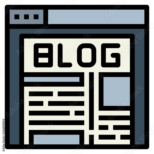 blogging filled outline icon style