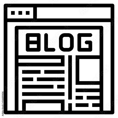 blogging line icon style