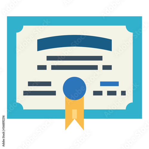 Certificate flat icon style