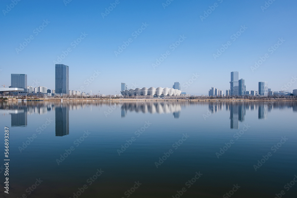 Naklejka premium city skyline at night