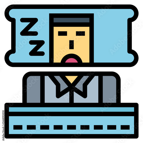 asleep filled outline icon style