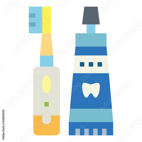 toothbrush flat icon style