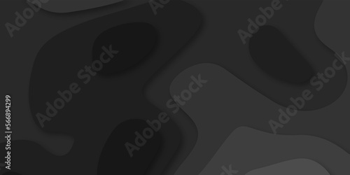 Abstract black Papercut banner concept. Paper carve black background for card poster brochure flyer design in lines black colors. Vector illustration. Cover layout template. Material design concept.