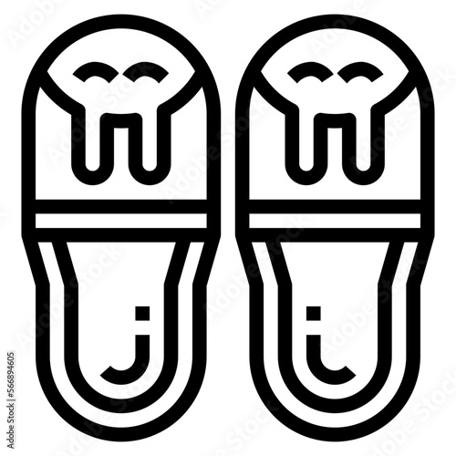 slippers line icon style