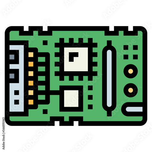 motherboard filled outline icon style