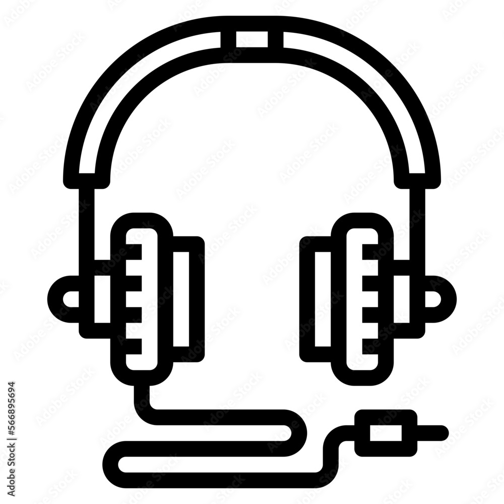 Headphones line icon style Headphones line icon style