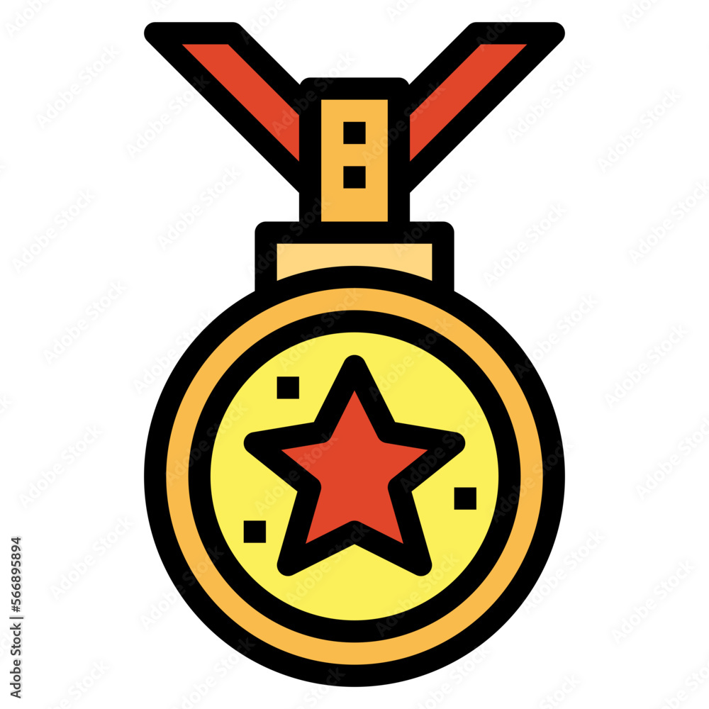 medal filled outline icon style medal filled outline icon style