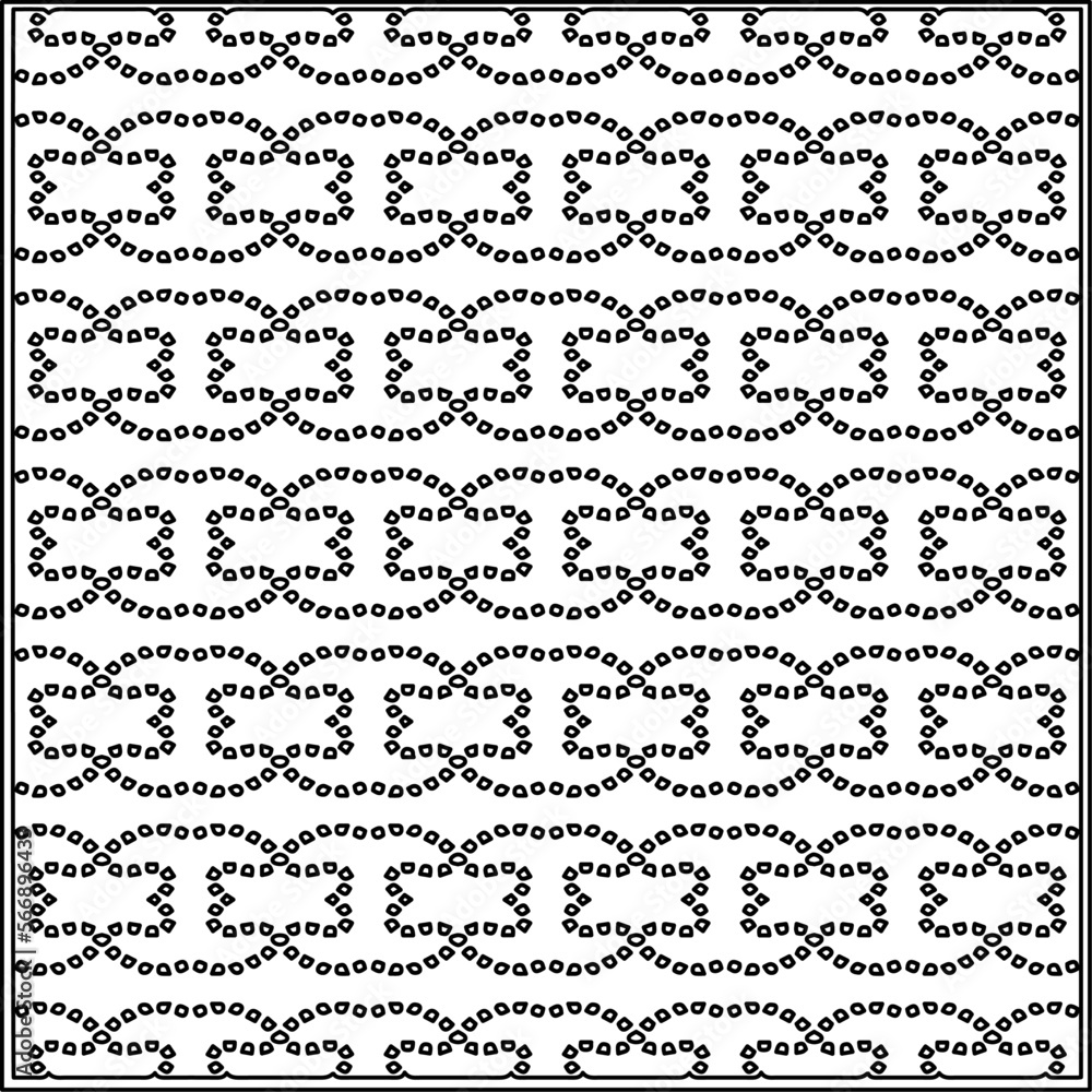 Stylish texture with figures from lines.
Abstract geometric black and white pattern for web page, textures, card, poster, fabric, textile. Monochrome graphic repeating design.