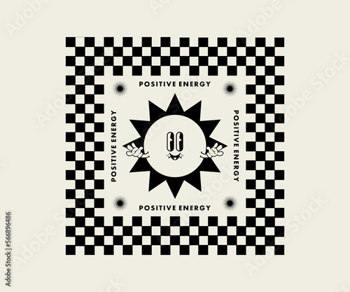 Retro illustration of sun t shirt design, vector graphic, typographic poster or tshirts street wear and Urban style