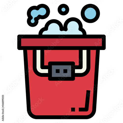 pail filled outline icon style