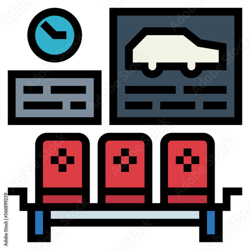 waiting room filled outline icon style
