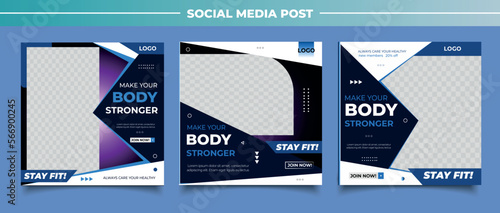Fitness social media post banner template	