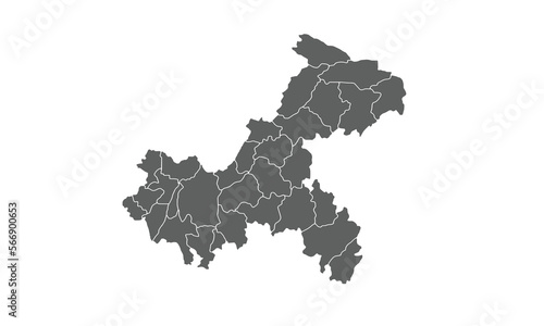 Chongqing Municipality map isolated on white background.for annual infographics report website layout