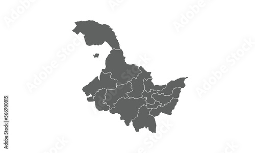 Heilongjiang Province map isolated on white background.for annual infographics report website layout