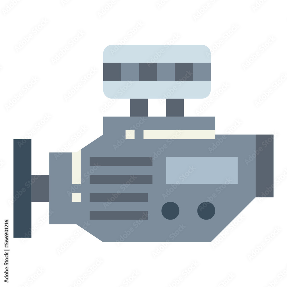 Engine flat icon style Engine flat icon style