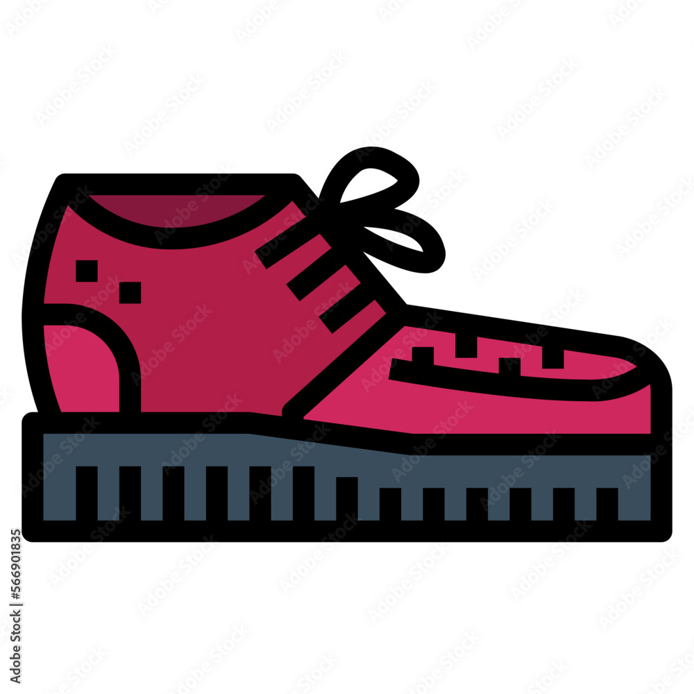Brothel Creepers filled outline icon style Brothel Creepers filled outline icon style