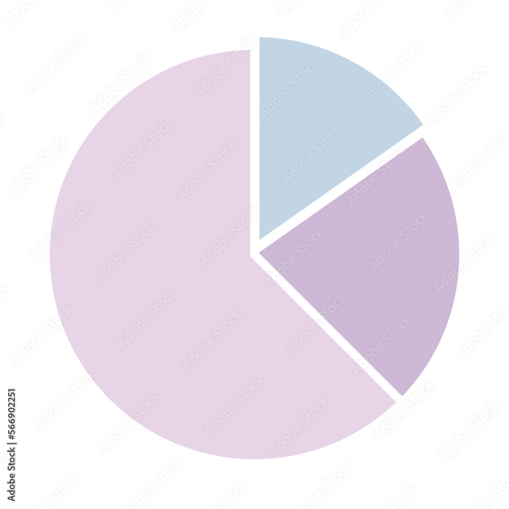 Circle pie chart illustration of a pink and white icon Circle pie chart illustration of a pink and white icon