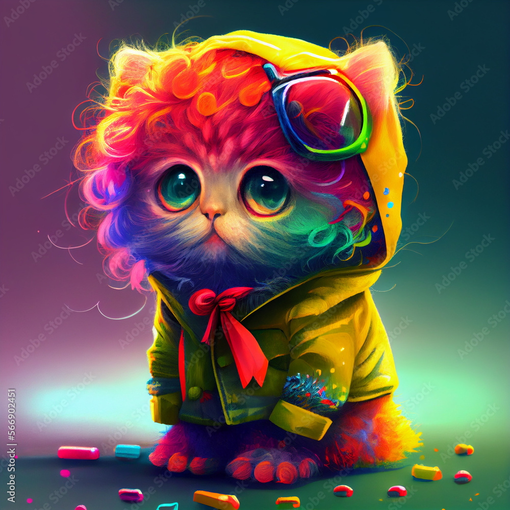 Obraz premium colorful cat