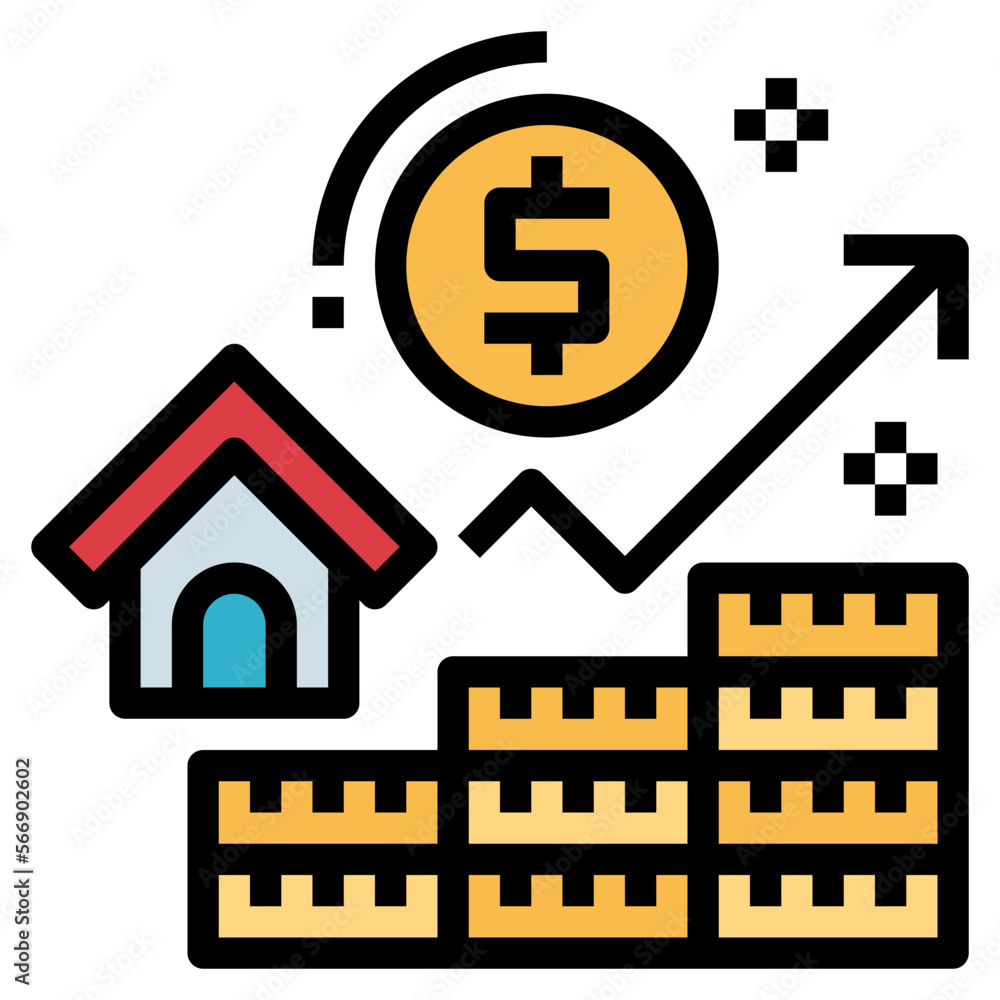 Profit filled outline icon style Profit filled outline icon style