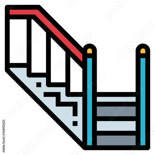 stair filled outline icon style