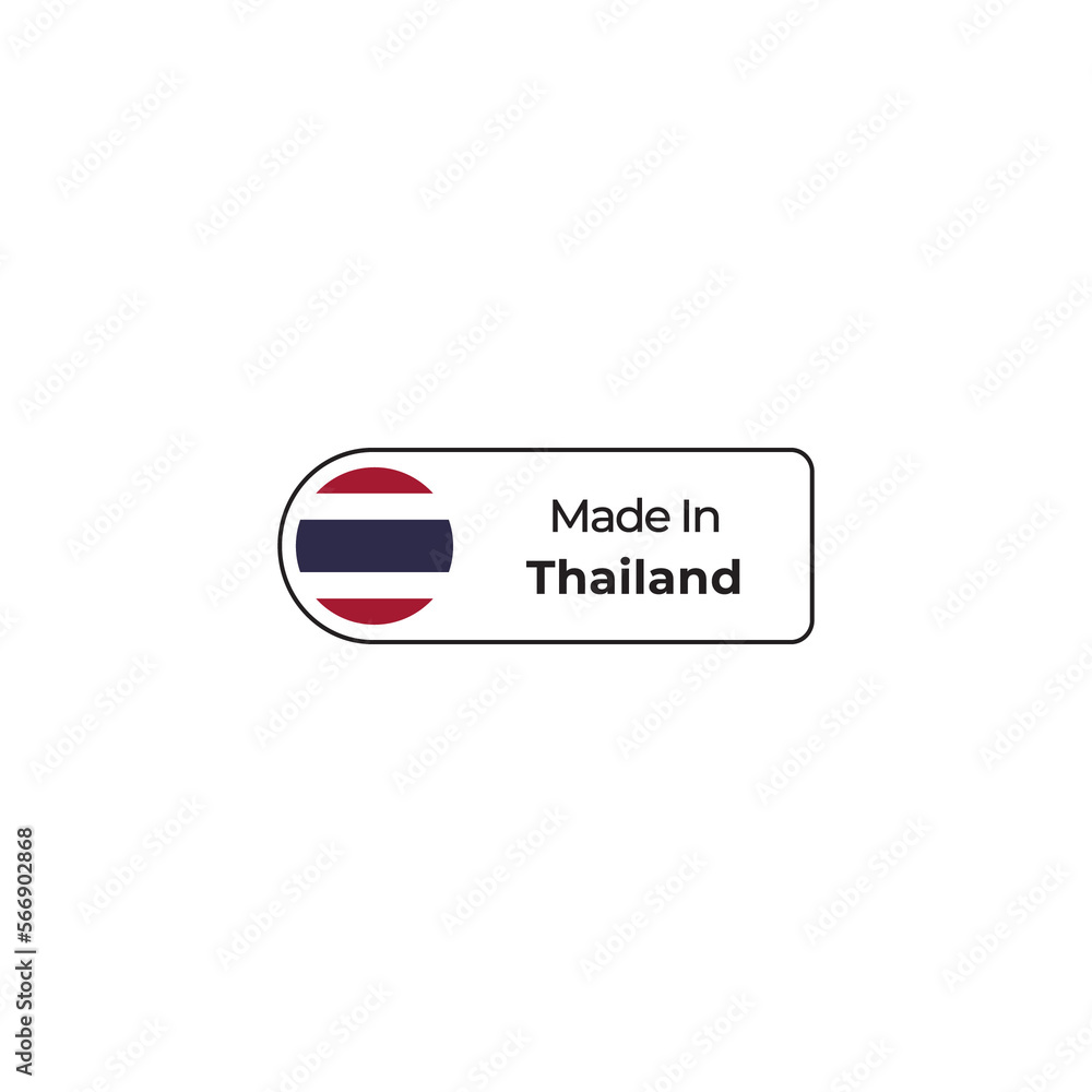 Made in Thailand png label design with flag and text Made in Thailand png label design with flag and text