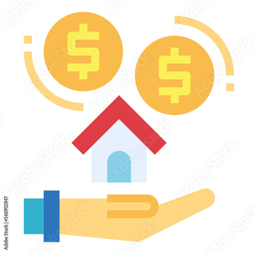 mortgage flat icon style