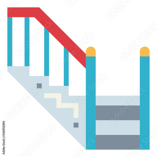 stair flat icon style