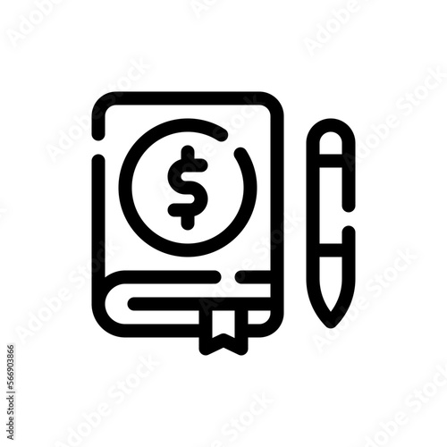 book keeping line icon