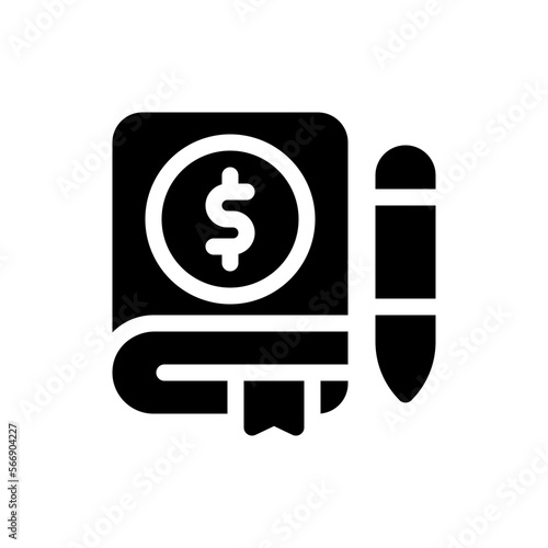 book keeping glyph icon