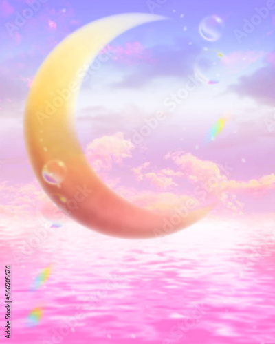 Dreamy moon and sky