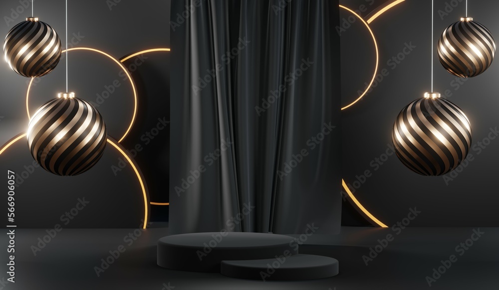 3D rendering of black and gold mockup background for black friday product on mockup 3D rendering of black and gold mockup background for black friday product on mockup