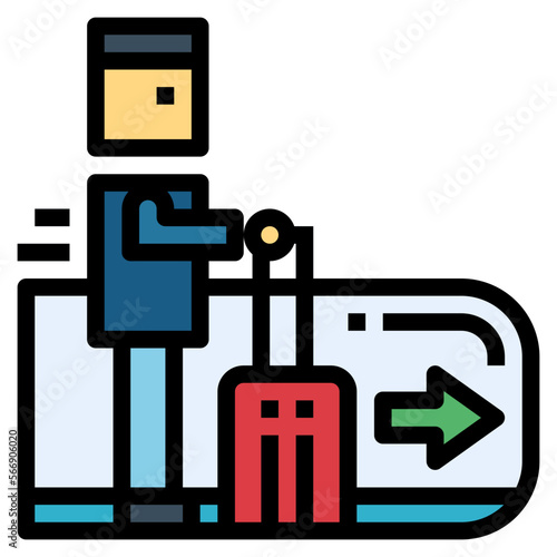 escalator filled outline icon style