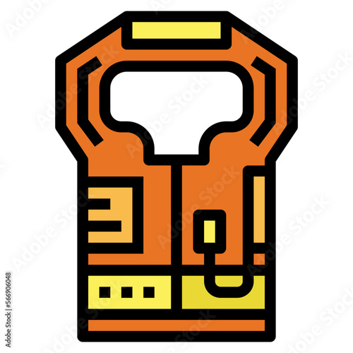 jacket life filled outline icon style