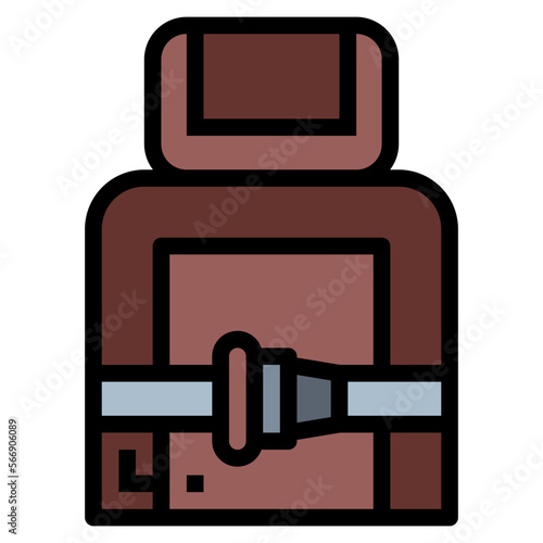 seatbelt filled outline icon style