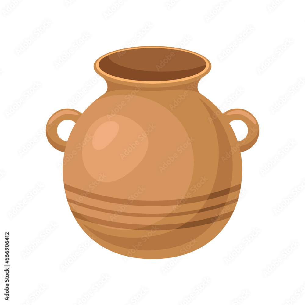 Old vase vector illustration. Cartoon drawing of antique ceramic or clay jug or pot isolated on white background. Pottery, damage, history, archeology concept