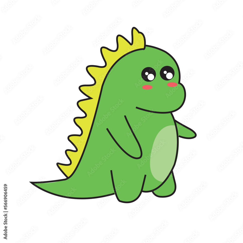 Fototapeta premium Dino Cartoon Smiley Shamed