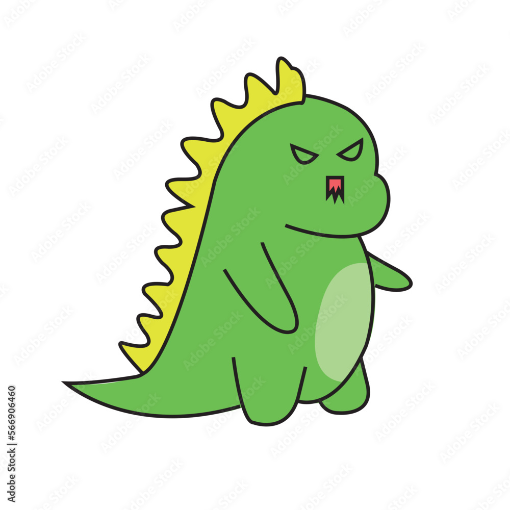 Fototapeta premium Dino Cartoon Smiley Angry
