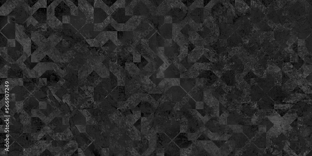 Fototapeta premium black stone marble background with seamless geometric pattern